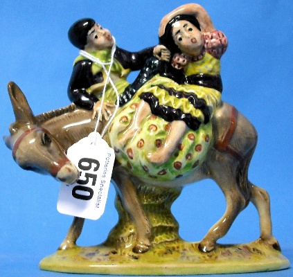 Appraisal: Beswick Boy Girl on Donkey restored Ear