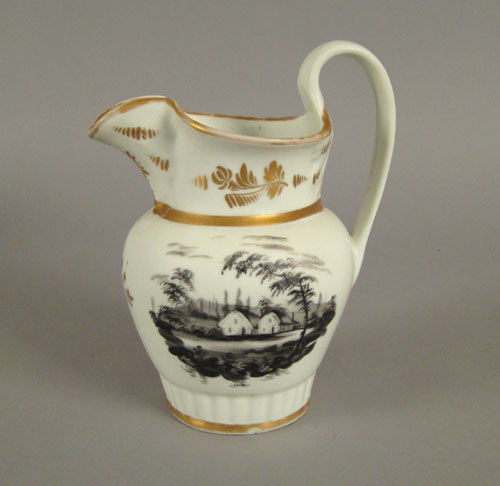 Appraisal: Philadelphia Tucker porcelain pitcher ca decorated in grisaille with a