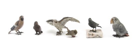 Appraisal: A Collection of Four Continental Bronze Figures of Birds various