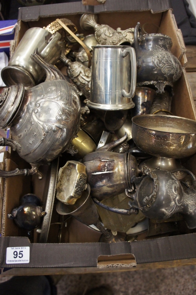 Appraisal: A Collection of Various Silver Plates items to include Teapots