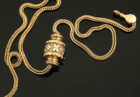 Appraisal: CT GOLD WATCH CHAIN