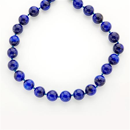 Appraisal: Lapis Bead Necklace Estimate -