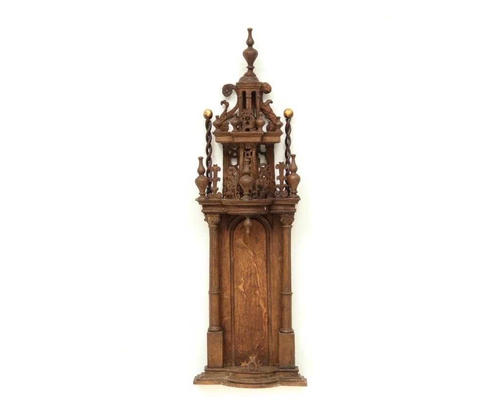 Appraisal: Italian Gothic style wooden wall altar probably th c with