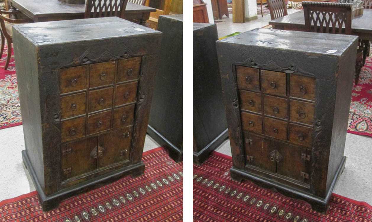 Appraisal: PAIR OF APOTHECARY HERB CHESTS Chinese th century elements each