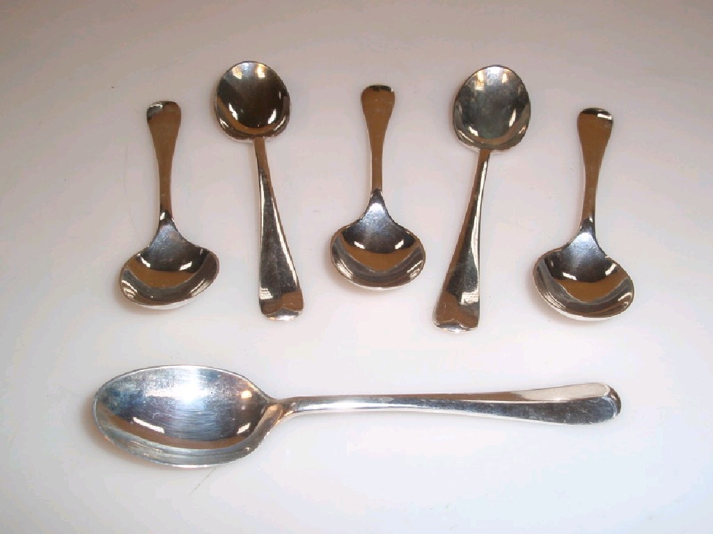 Appraisal: A set of six George VI silver rat tail coffee