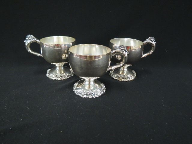 Appraisal: Set of Silverplate Punch Cups grape and vine pedestal bases