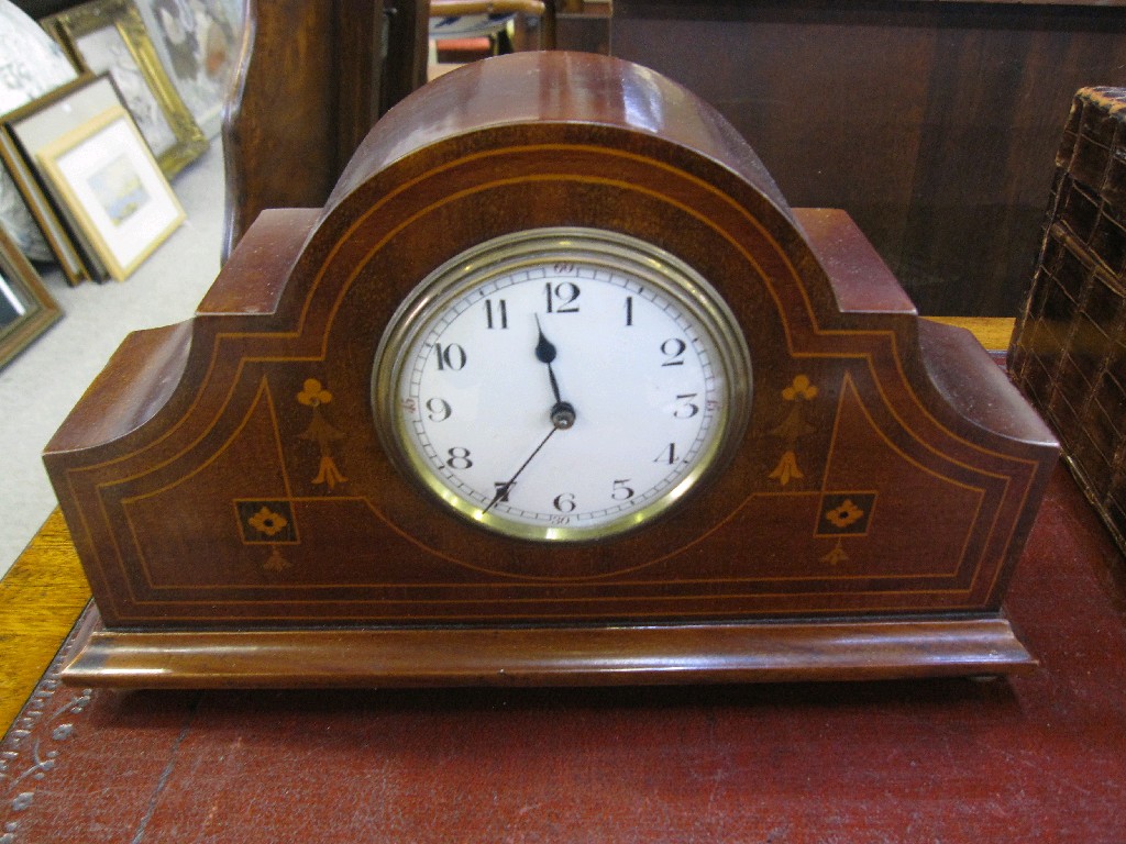 Appraisal: Edwardian inlaid mantle clock