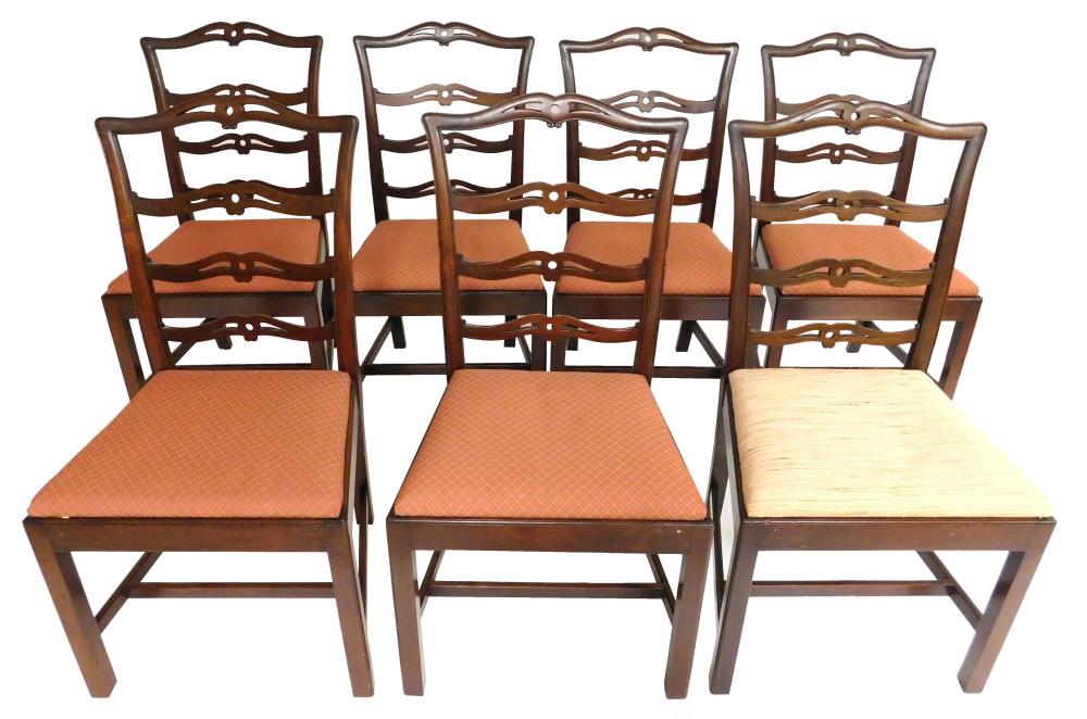 Appraisal: Seven ribbon back dining side chairs with slip seats four