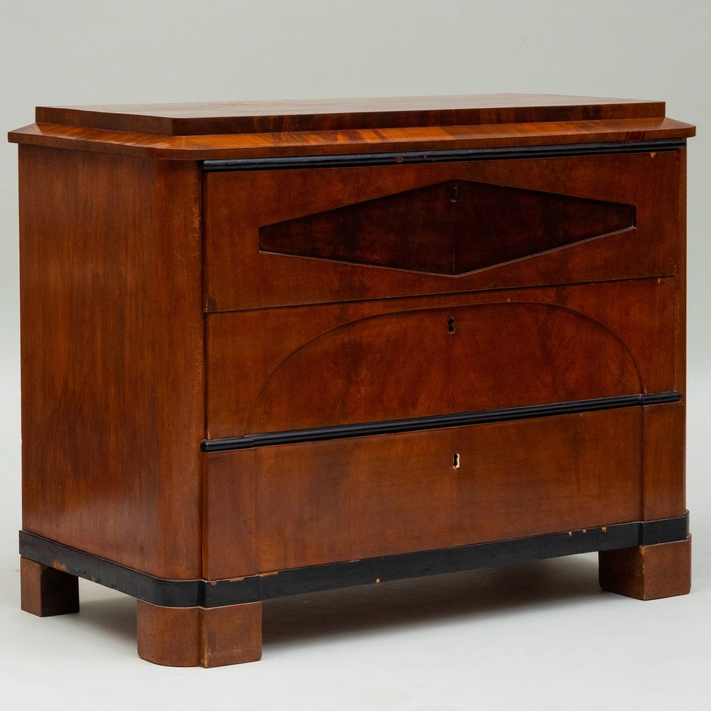 Appraisal: Biedermeier Mahogany and Ebonized Chest of Drawers x x in