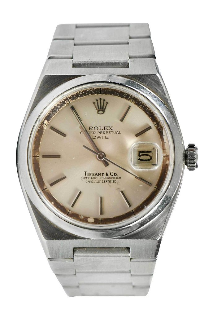 Appraisal: Rolex Tiffany Co Stainless Steel Watch mm case dial marked