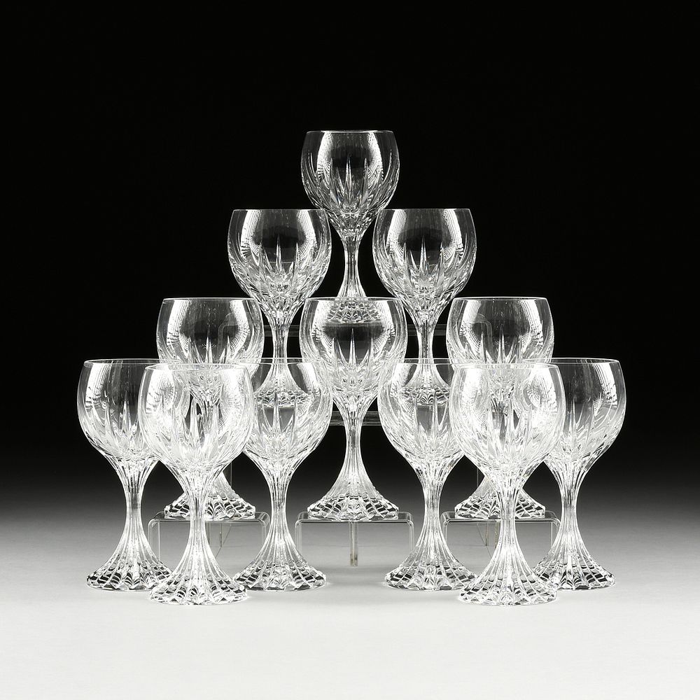 Appraisal: A SET OF TWELVE BACCARAT MASSENA CRYSTAL WATER GOBLETS SIGNED