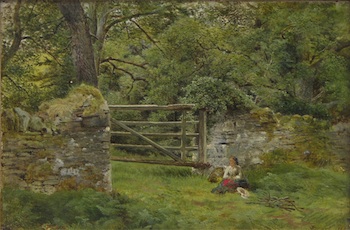 Appraisal: John Smart Scottish - Pause by the gate Oil on