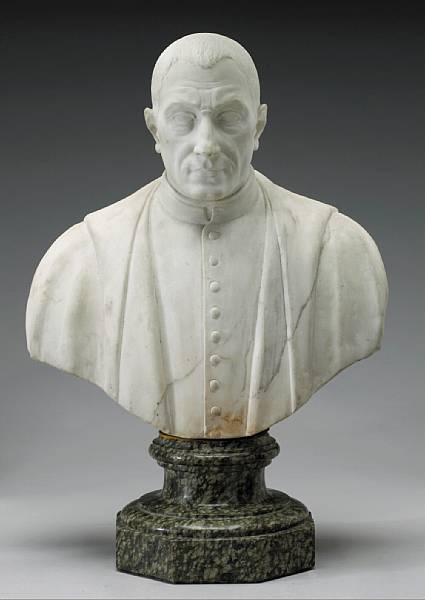 Appraisal: An Italian carved marble bust of a prelate th century