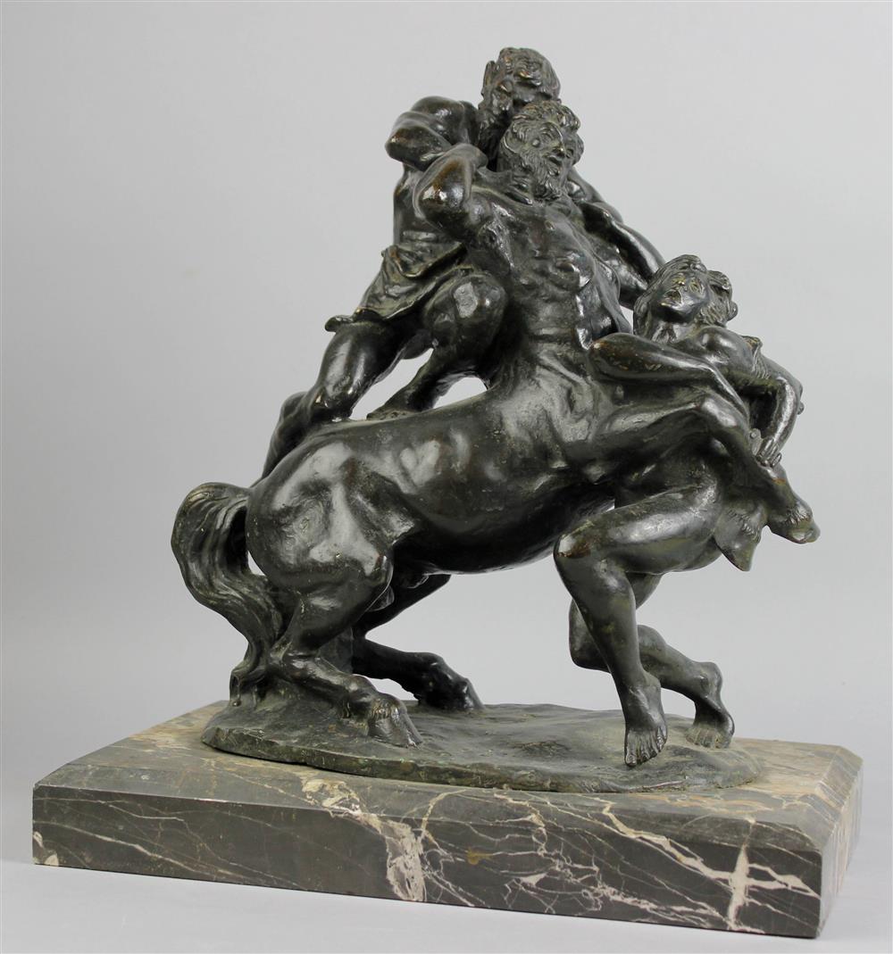 Appraisal: BRONZE GROUP OF A SATYR ATTACKING A CENTAUR BY AUGUSTO