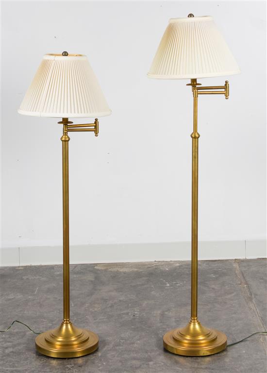 Appraisal: Sale Lot A Pair of Brass Floor Lamps each having