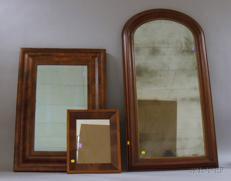 Appraisal: Three th Century Mirrors two Empire mahogany veneer and a