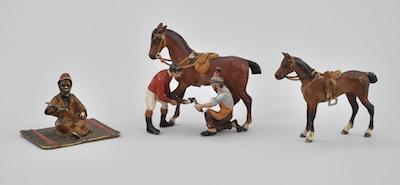 Appraisal: A Collection of Cold Painted Austrian Bronze Miniatures Including a