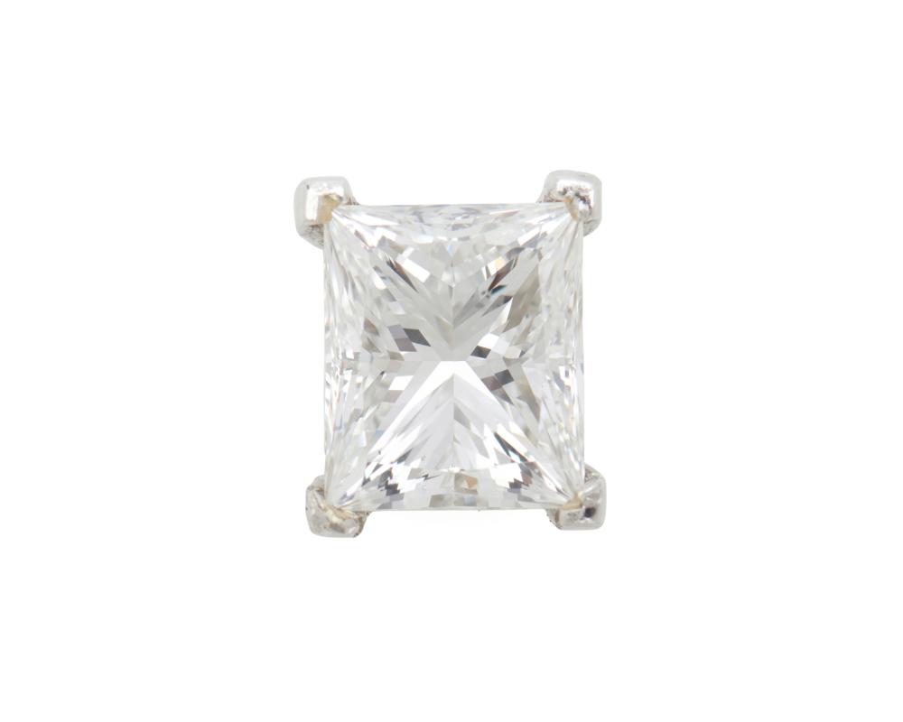 Appraisal: K Gold and Diamond Pendant centering a rectangular modified brilliant-cut