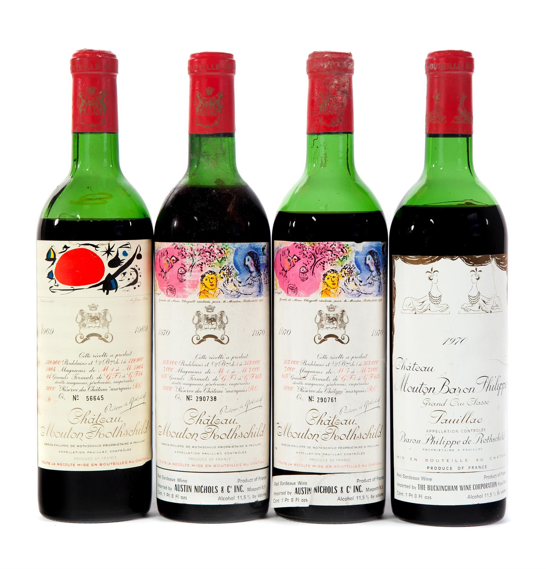 Appraisal: ROTHSCHILD MIXED Chateau Mouton Rothschild Pauillac bottle pt oz Chateau