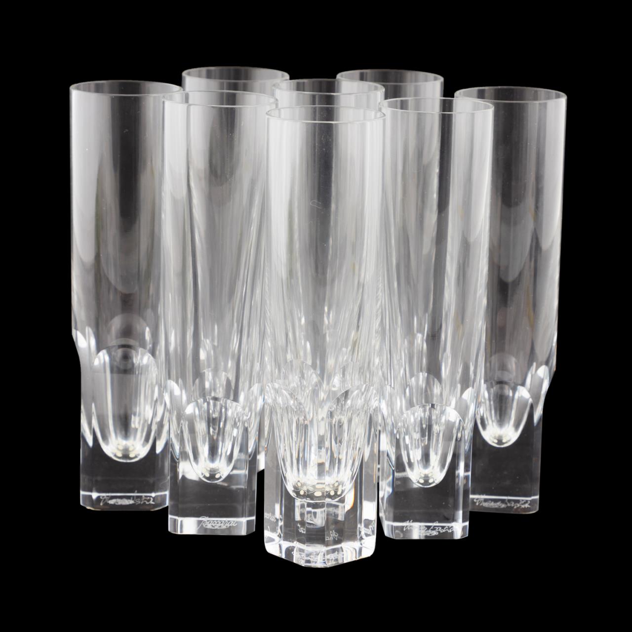 Appraisal: PC THOMAS BASTIDE FOR BACCARAT ORION GLASSES Eight piece set