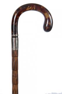 Appraisal: Shell Crook Dress Cane- Ca - A formed tortoise handle