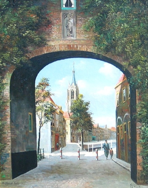 Appraisal: Twentieth Century Dutch School Oostpoort Delft oil on canvas titled