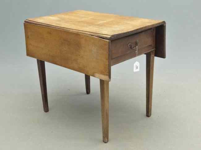 Appraisal: th c single drawer walnut dropleaf table Top '' x