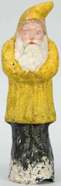 Appraisal: Paper Mache Belsnickle with Gold Coat Missing fir tree Condition