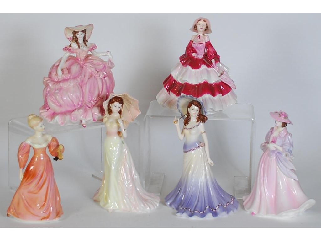 Appraisal: SIX MODERN COALPORT CHINA FIGURES comprising a limited edition figure