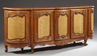 Appraisal: French Louis XV Style Parquetry Inlaid Cherry and Birdseye Maple