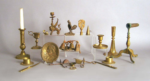 Appraisal: Brass lighting and accessories