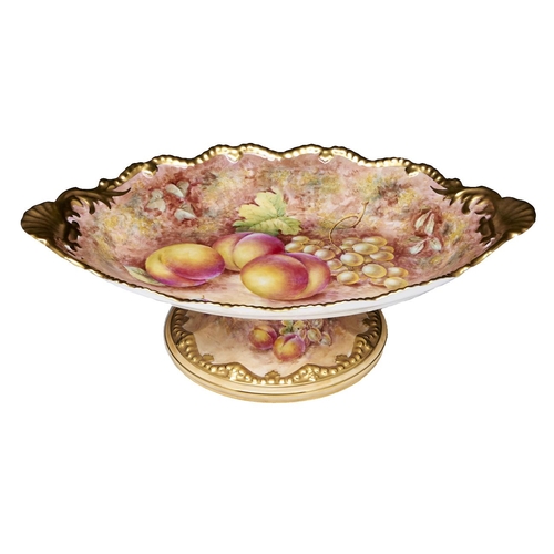 Appraisal: A Royal Worcester fruit painted footed dish c by Freeman