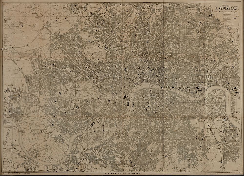 Appraisal: th Century GW Bacon New Map of London Large GW