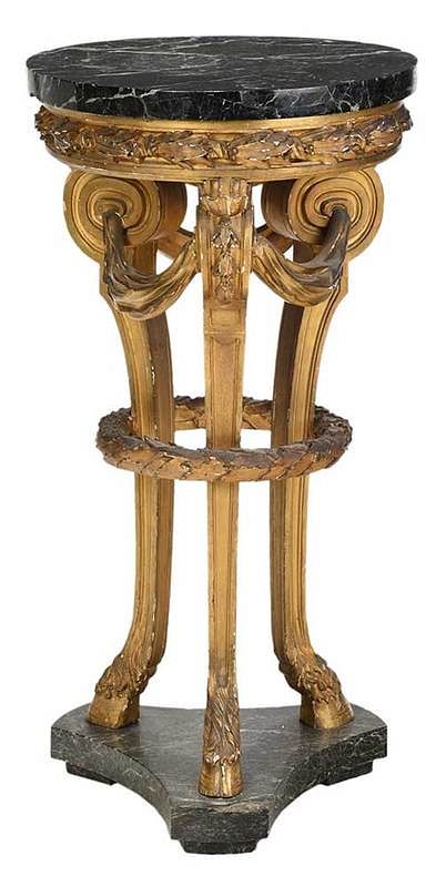 Appraisal: Louis XVI Style Carved and Gilt Wood Pedestal French late