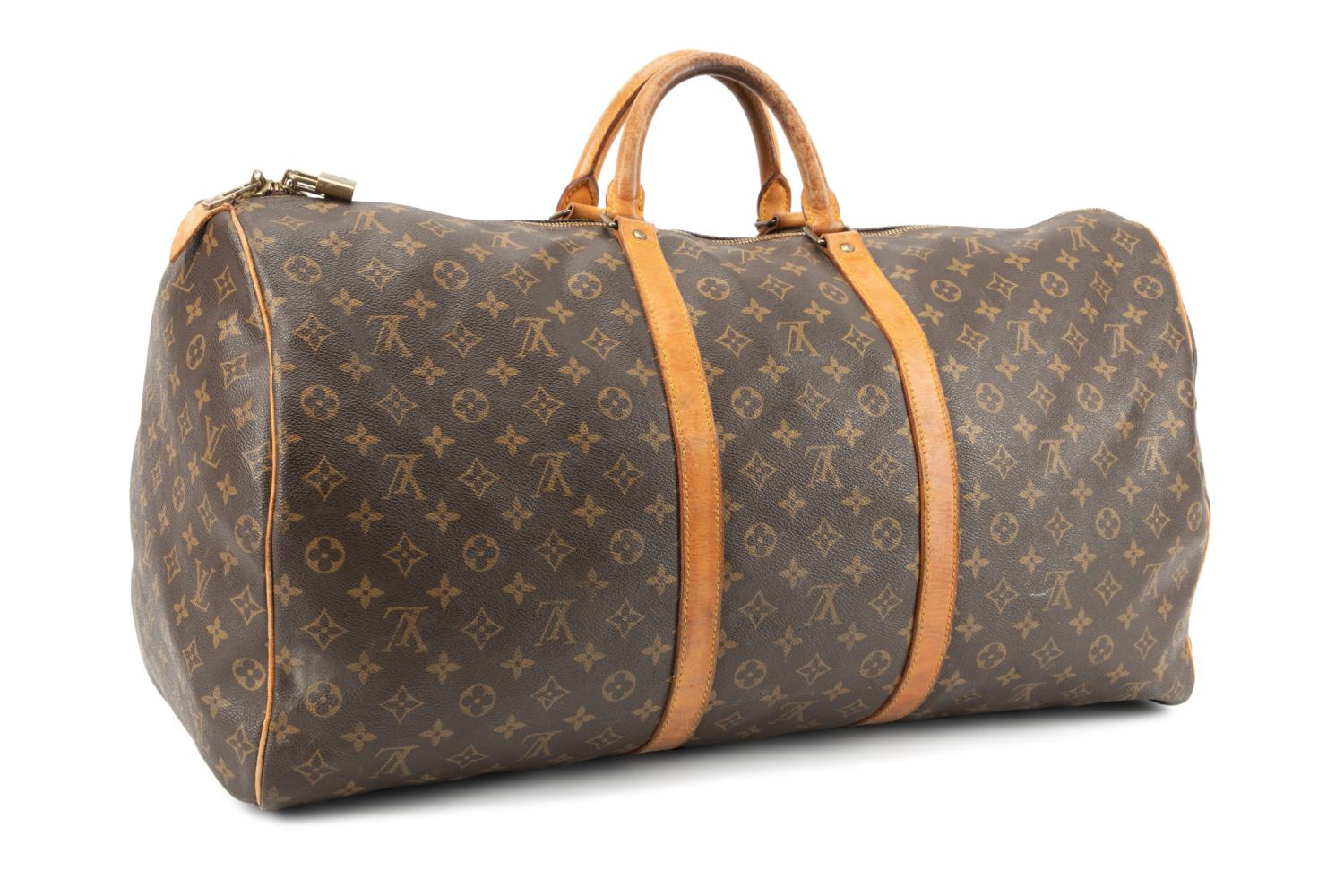 Appraisal: LOUIS VUITTON MONOGRAM 'KEEPALL' DUFFLE Vintage Louis Vuitton monogram 'Keepall'