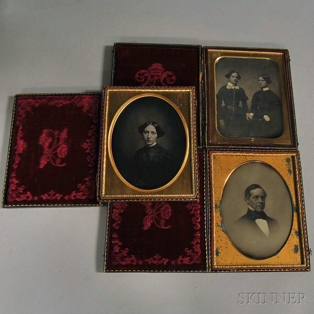 Appraisal: Three Half-plate Daguerreotype Portraits one depicting a gentleman one of