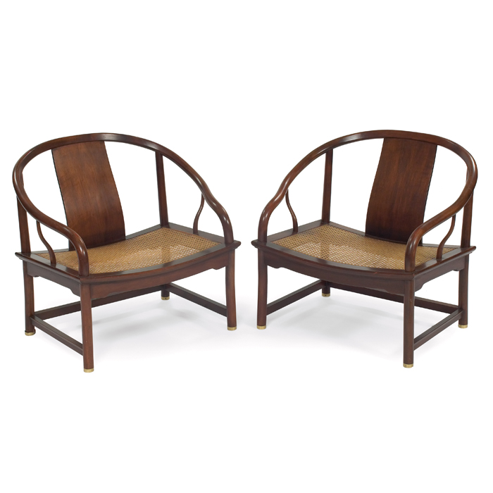 Appraisal: Michael Taylor for Baker ''Far East'' lounge chairs pair by