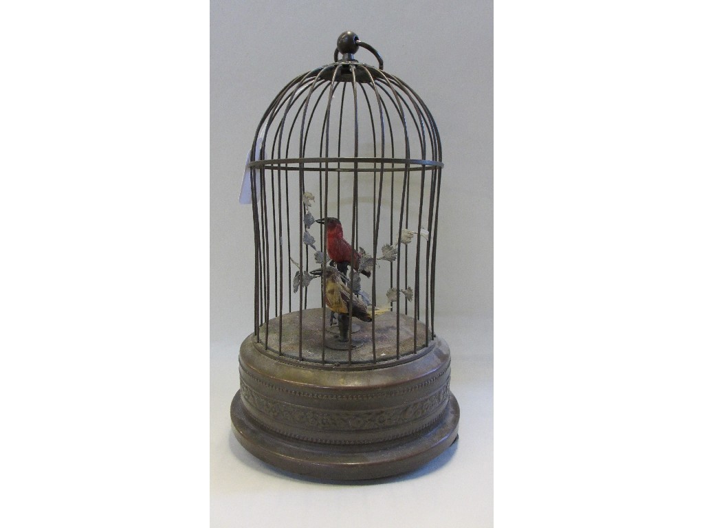 Appraisal: Wind up mechanical bird cage