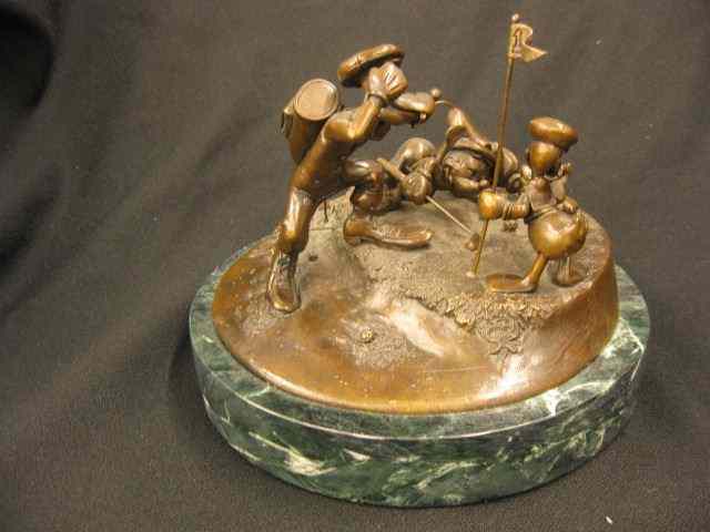 Appraisal: Disney Bronze by Chilmark ''Comic Caper's Foursome Follies'' golf scene