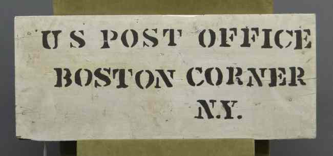 Appraisal: Early ''US Post Office Boston Corners N Y '' sign