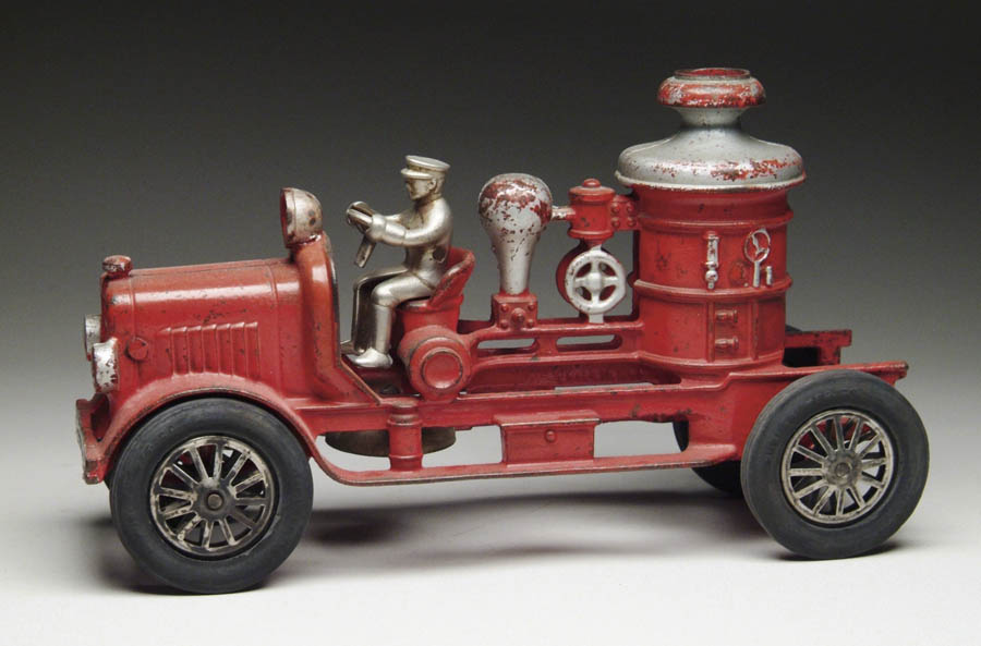 Appraisal: HUBLEY CAST IRON PUMPER FIRE ENGINE Red cast iron fire