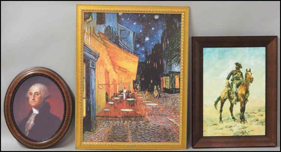 Appraisal: GROUP OF THREE FRAMED GICLEE ON CANVAS PRINTS Starry Night