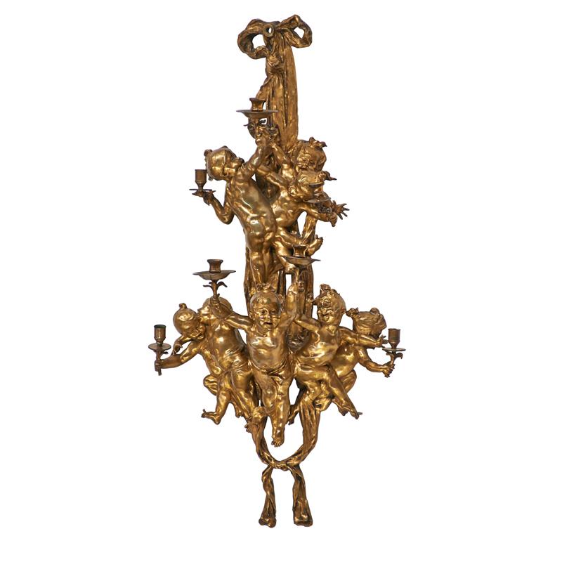 Appraisal: JOSEPH CHERET GILT BRONZE SCONCE Condition Report