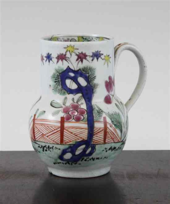 Appraisal: A Richard Chaffers Liverpool porcelain polychrome mug c - with