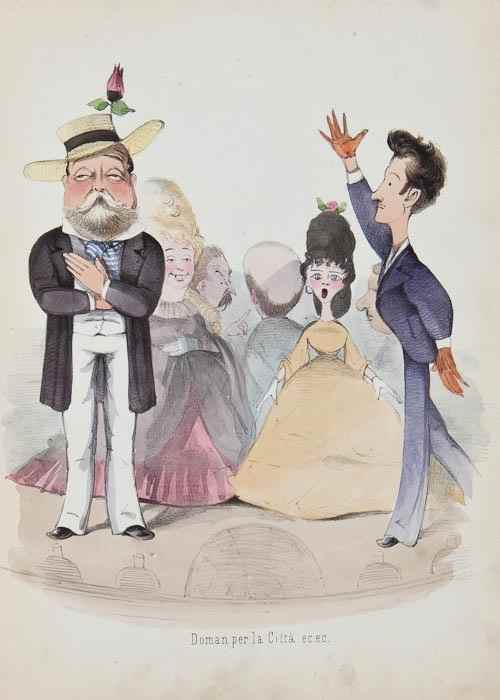 Appraisal: Delfico Melchiorre An album of theatrical caricatures plates only of