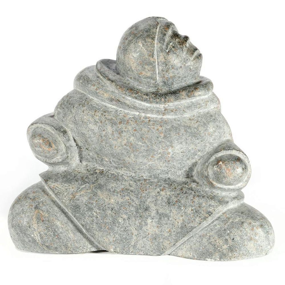 Appraisal: An Inuit Stone Sculpture Paul Toolooktook Seated Woman Height in