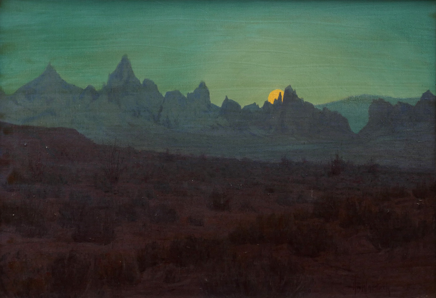 Appraisal: WAGONER Harry American - ''While the Desert Sleeps '' Oil