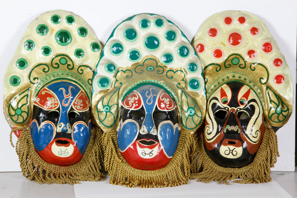 Appraisal: - Spectacular Magic Show Masks Set of three masks hand