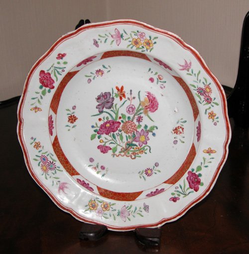 Appraisal: Artist Title Chinese Export Porcelain deep soup plate pastel flower