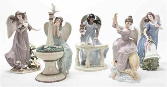 Appraisal: A Group of Ten Porcelain Angel Figurines each in various